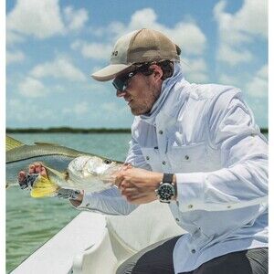 Men's White Performance Fishing Shirt - Lightweight Sun Protection